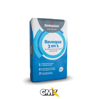 Revoque Exterior 3 en 1 Proyectable Listo para Usar x25Kg